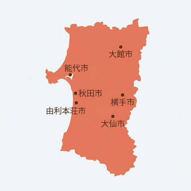 秋田県のロケットナウ対象エリアマップ