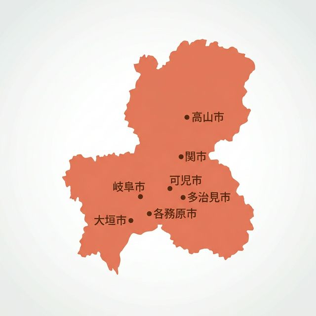 岐阜県のロケットナウ対象エリアマップ