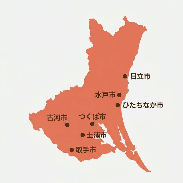 茨城県のロケットナウ対象エリアマップ