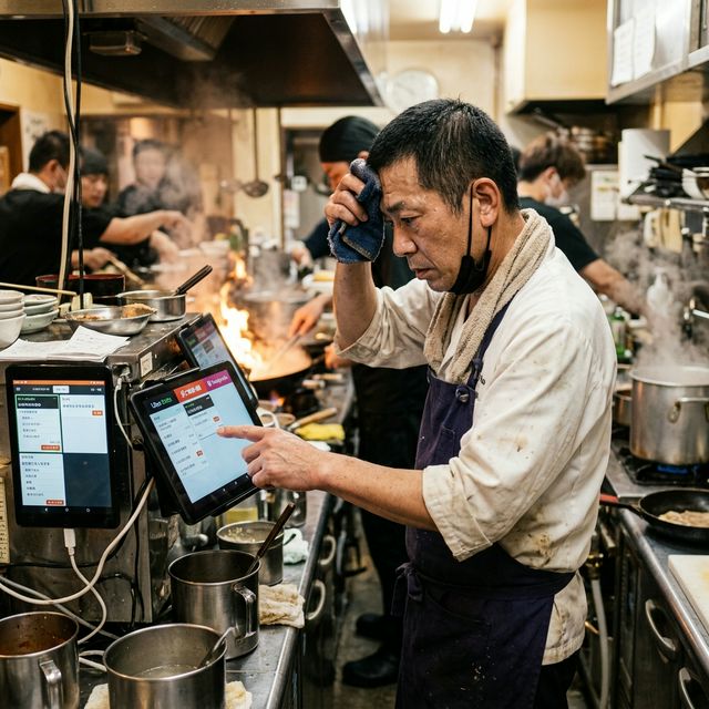 石川県の忙しい飲食店キッチンの風景
