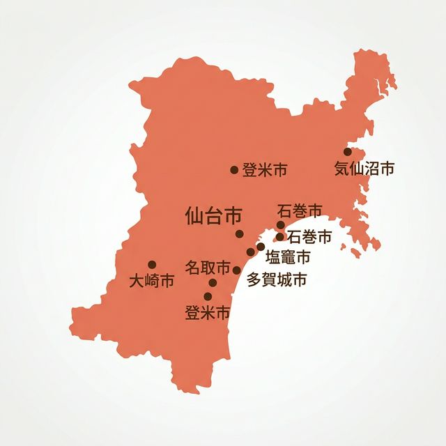 宮城県のロケットナウ対象エリアマップ