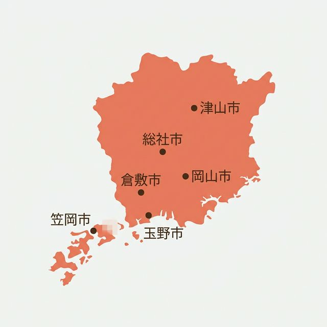 岡山県のロケットナウ対象エリアマップ
