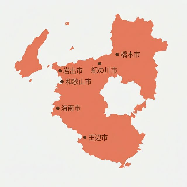 和歌山県のロケットナウ対象エリアマップ