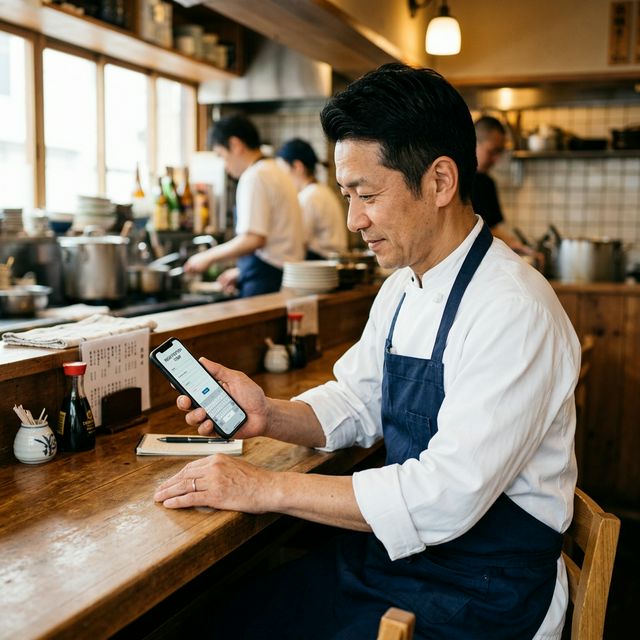 山口県の飲食店オーナーがスマホで加盟申込