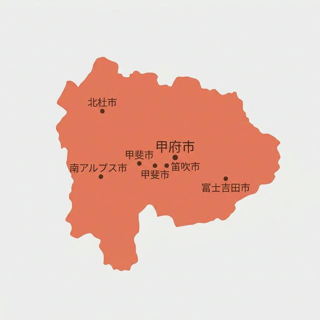 山梨県のロケットナウ対象エリアマップ